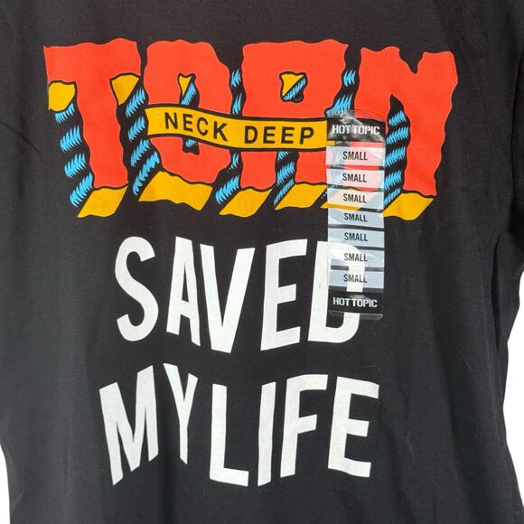 Neck Deep X Song's That Saved My Life NWT Men's Small Black Cotton S/S T-Shirt - Picture 9 of 9